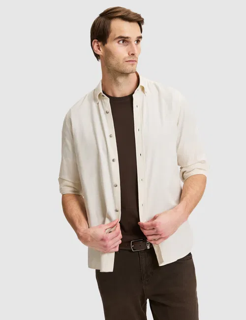 Sarymtyl-mele uzyn ýeňli köýnek Slim Fit - 37209807 — surat 3/6