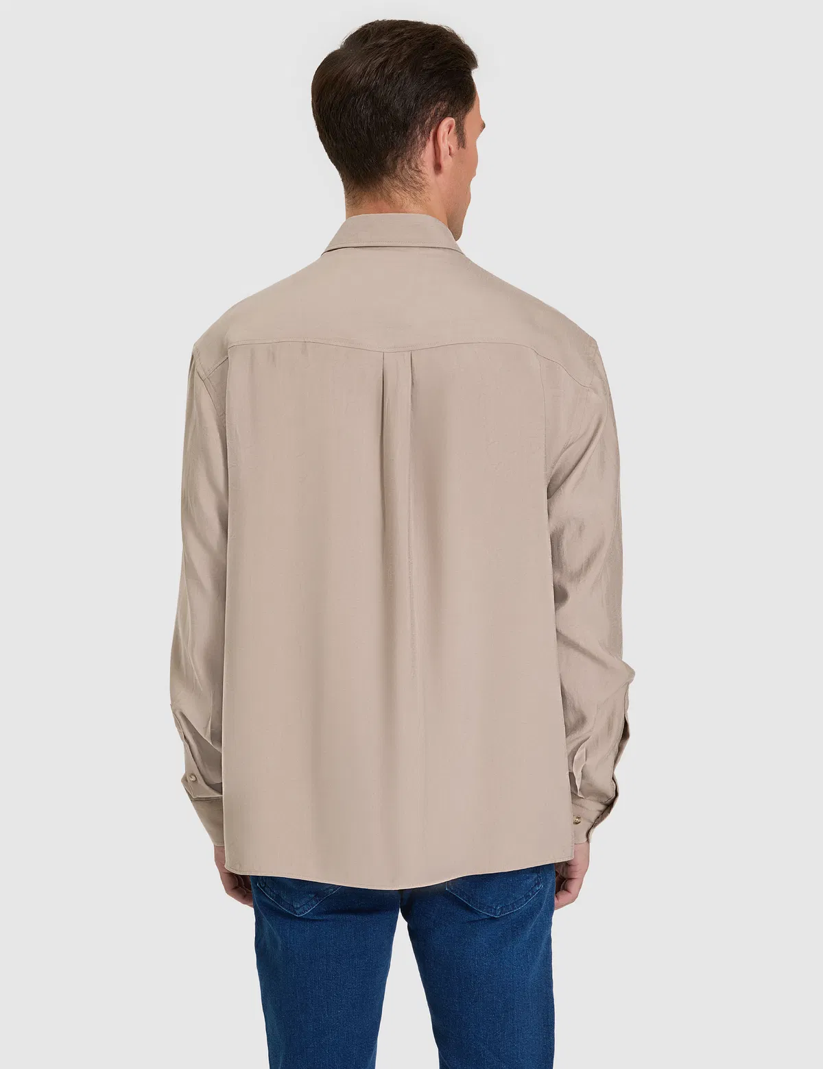 Camel Comfort Fit uzyn ýeňli erkek köýnegi - 37209790 — surat 5/5