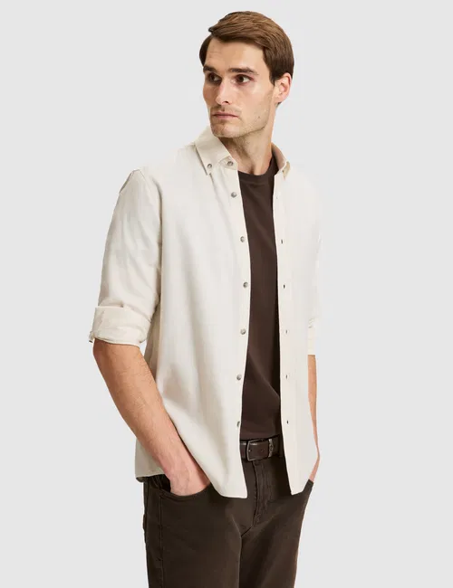 Sarymtyl-mele uzyn ýeňli köýnek Slim Fit - 37209807