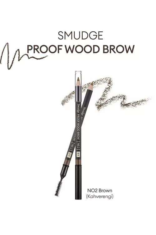 Smudge Proof Wood Brow tebigy we durnukly gaş galam (Goňur) - 27729766