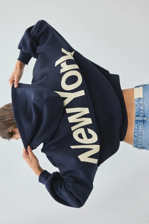 Grafik naköşli oversize switer - 36641595