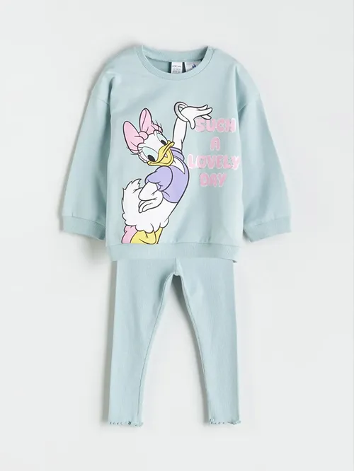 Tegelek Ýaka Ýeňli Daisy Duck Şekilli Gyz Bäbek Sweatshirt We Tayt 2' Li - 29563716