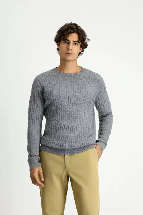 Nagyşly Regular Fit ýüň trikotaž jemperi - 29598360