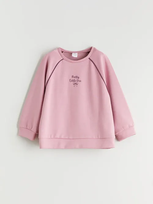 Tegelek Ýaka Şekilli Gyz Çaga Sweatshirt - 29586699