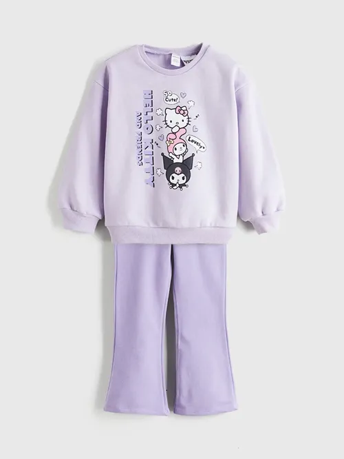 Hello Kitty Şekilli Gyz Çaga Sweatshirt We Tayt Balak 2' Li - 29586702