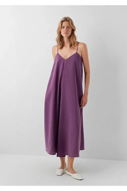 (tencel™) Modal Gatyşykly Kemerli Mawy Köýnek 1310949- 70666 - 37212225