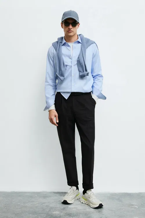Erkek Zen Basic Regular Fit Köýnek Açyk Gök - 37212617