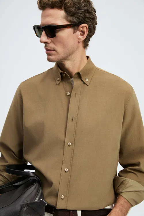 Drew erkek esasy Regular Fit köýnegi, sarymtyl-mele - 37212658 — surat 4/6