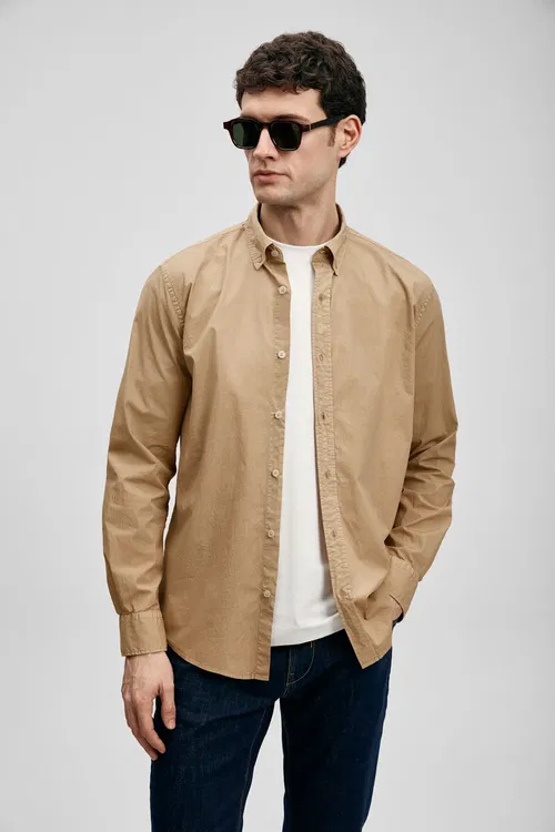 Mıguel Erkek Basic Köýnek Regular Fit Goňur Reňki - 37212648