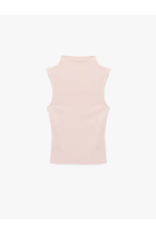 Modal garyşykly, Slim Fit, ýeňsiz, dik ýakaly bluzka - 33221730