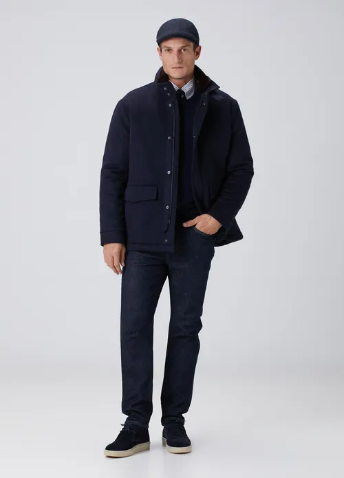 Slim Fit goýy gök reňkli jinsy jalbar - 33233684