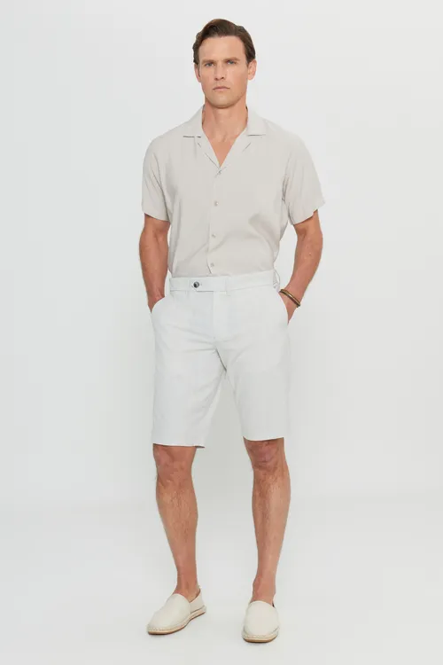 Çal reňkli Travel Slim Fit çeýe şortular - 34132944