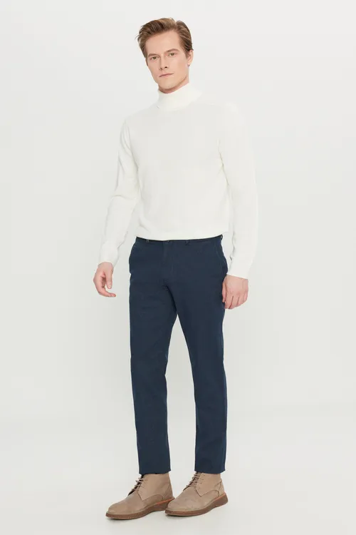 Gapdal jibi bolan Slim Fit goýy gök pagta balagy - 34300515 — surat 3/5