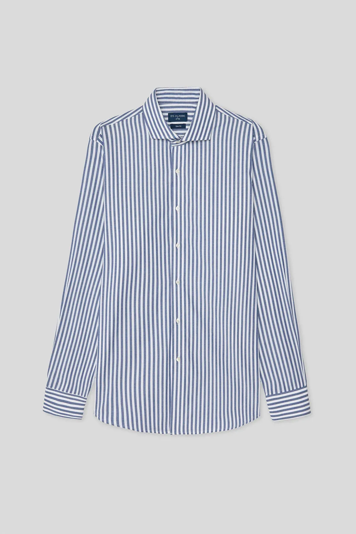 Ds Damat Slim Fit goýy gök zolakly köýnek - 35488999 — surat 5/6