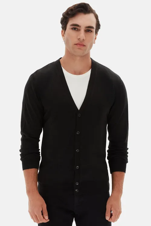 Ds Damat Regular Fit gara trikotaž erkek kardigany - 35488903