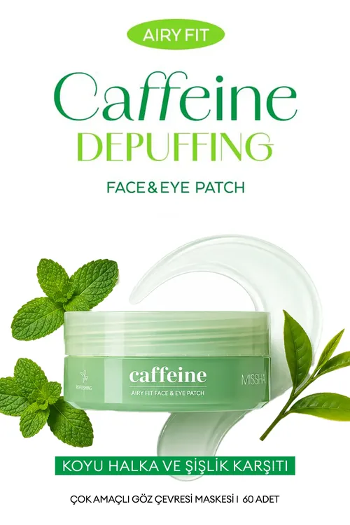 Çişmä garşy köpmaksatly göz daşy maskasy Airy Fit Caffeine Depuffing Face&Eye Patch - 36555477