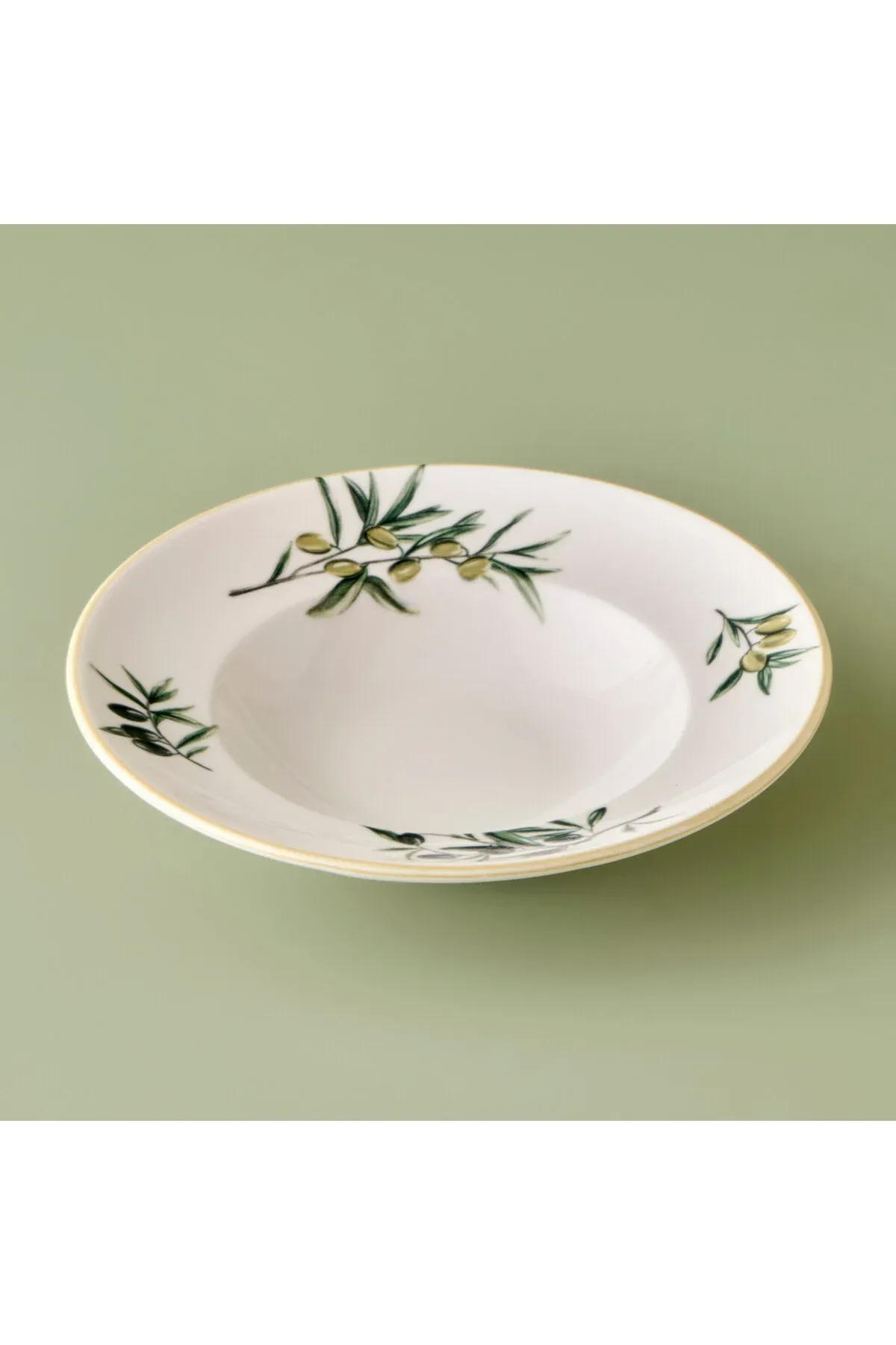 Olive pasta üçin farfor tarelka, ýaşyl (27 sm) - 29871426 — surat 1/4