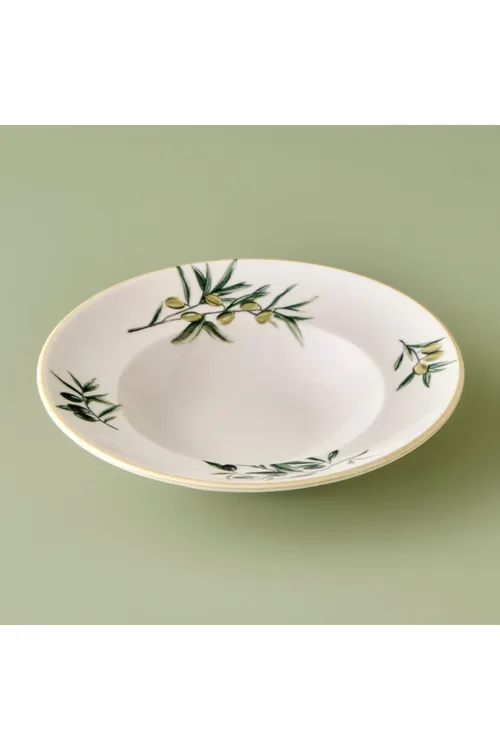 Olive pasta üçin farfor tarelka, ýaşyl (27 sm) - 29871426