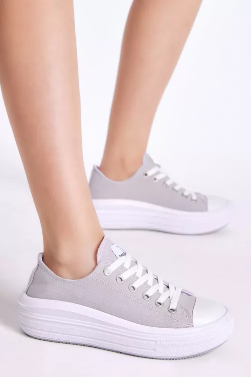 Aýallar çal oňaýly galyply ýogyn dabanly sport aýakkabysy - 20798493