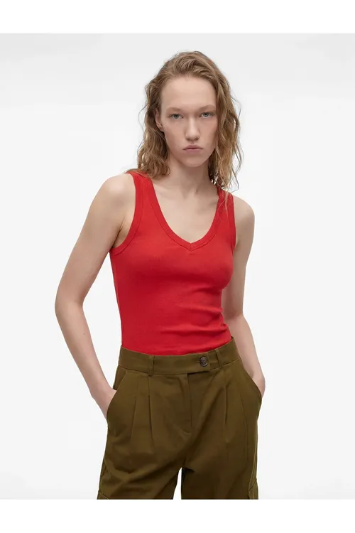 V ýakaly ýeňsiz kaşkorse modal garyşykly Slim Fit maýka - 34299632