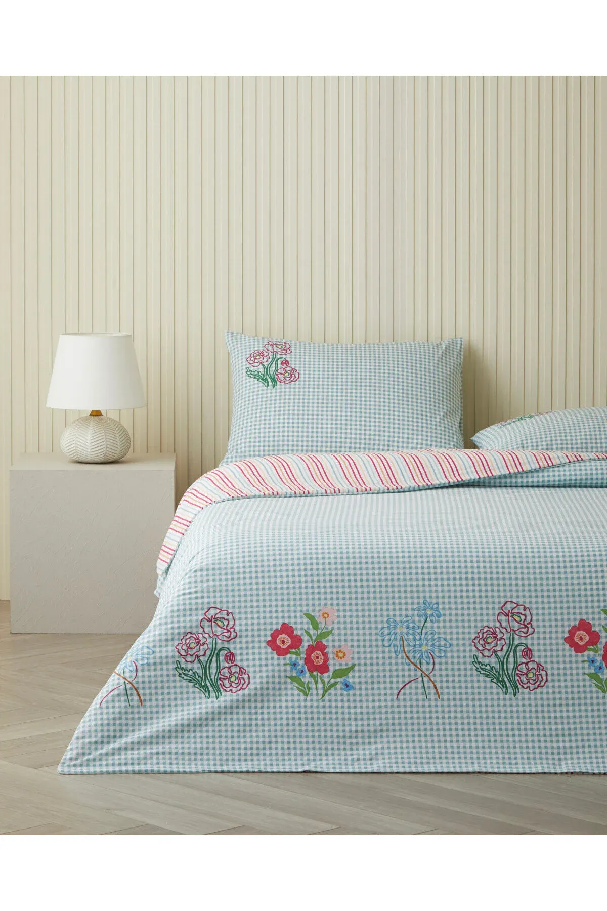 Pastel Gingham Pagta iki adamlyk ýorgan-düşek toplumy 200x220 sm Gülgüne - mämişi - 34293626 — surat 1/6