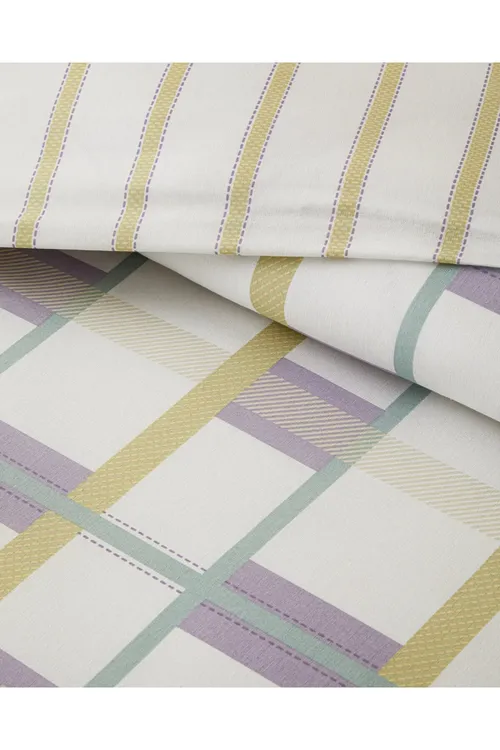 Pop Grid Ýeňil ütülenýän iki adamlyk ýorgan-düşek toplumy 200x220 sm Benewşe-ýaşyl - 34293562 — surat 4/7