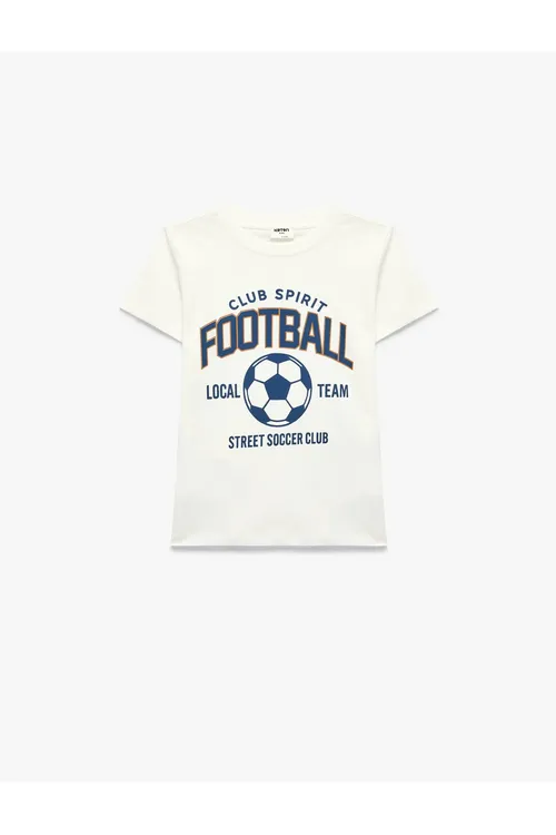 Gysga ýeňli pamyk suratly futbolka - 34299855