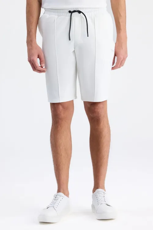 Шорты Slim Fit экрю, трикотажные - 36423648