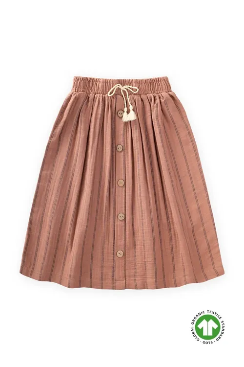 Muslin ýubkasy goňur çyzykly 2-8 ýaş - 29898402