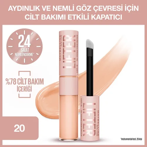 Maybelline New York Lifter düzüminde kofein we peptidleri bolan nemlendiriji we ýagtylandyryjy konsiler 20 - 34024088