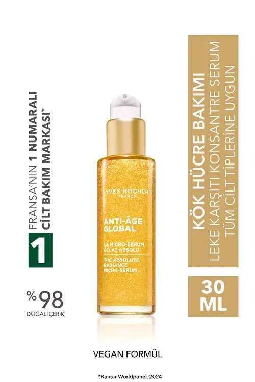 Konsentrirlenen syworotka - gialuron turşusy - garramaga we tegmilleme garşy ösümlik özen öýjükli ideg Anti Age Global 30 ml - 34139277