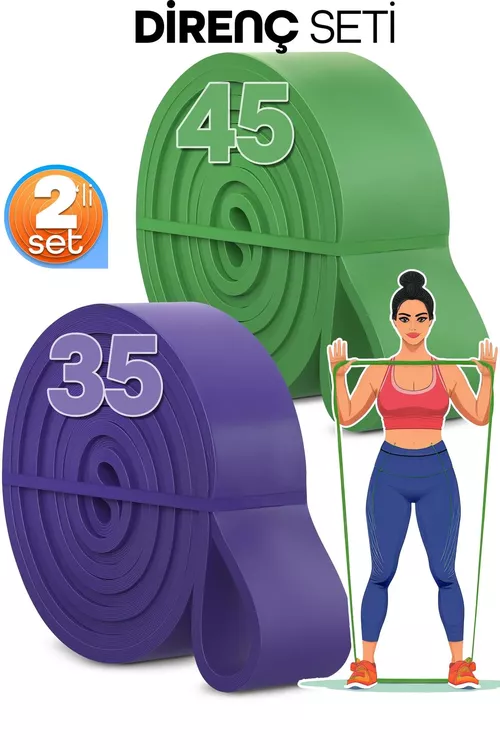 Turnikde çekilmek üçin rezinler toplumy 35 + 45 kg 2 sany - 28247781