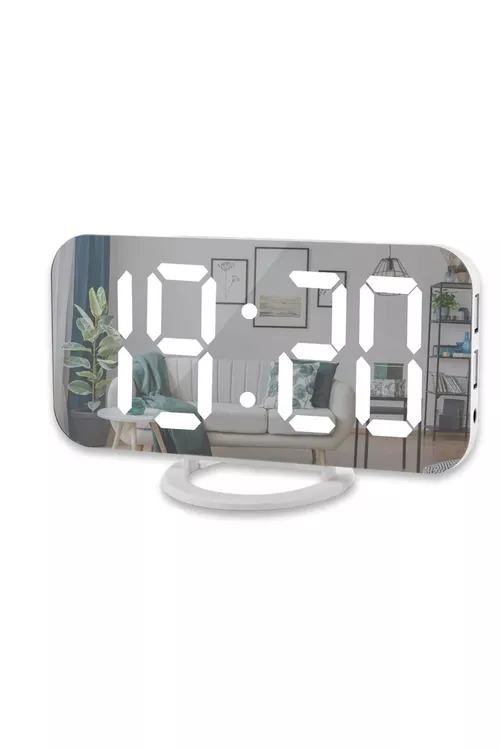 Zarýad bermek üçin 2 sany USB portly aýnaly sanly sagat - 28167963