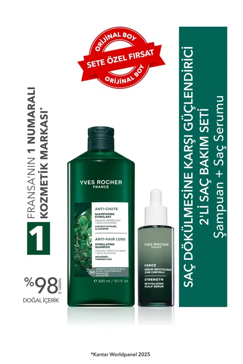 Saç Dökülmesine Garşy Güçlendirici 2' Li Saç Seti- Şampuan 300 Ml& Saç Serumu 50 Ml - 37235428