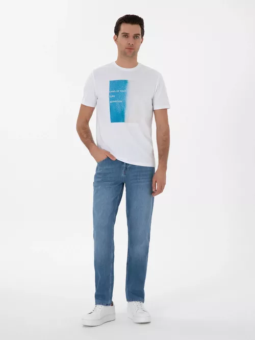 Pagta garyndyly Slim Fit gök jins balagy - 27265127