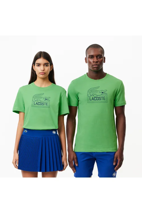 Roland Garros unisex regular fit tegelek ýakaly suratly ýaşyl futbolka - 34315079