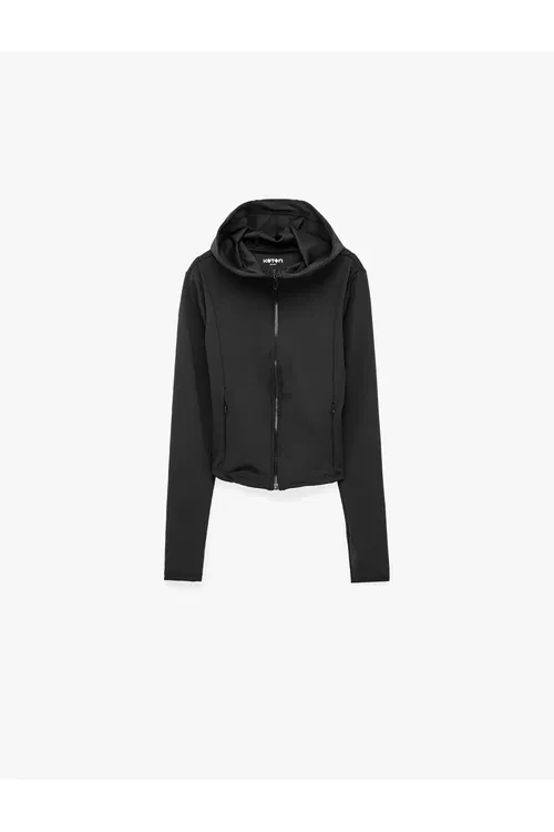 Slim Fit Ýeňli Syrmaly Jübili Kapuşonly Sport Sweatshirt - 37236813