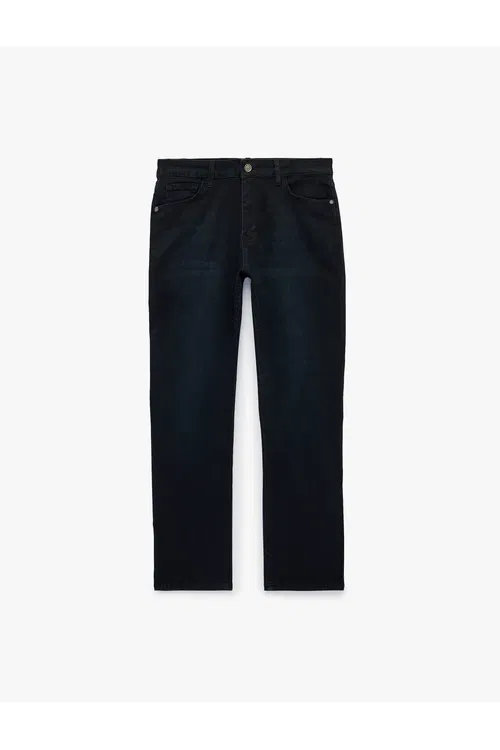 Straight Fit ortaça oturyşly Mark Jean jinsileri - 37236995