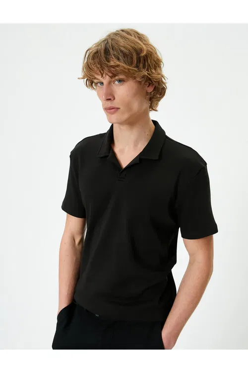 Polo ýaka Slim Fit gysga ýeňli t-shirt - 37236227