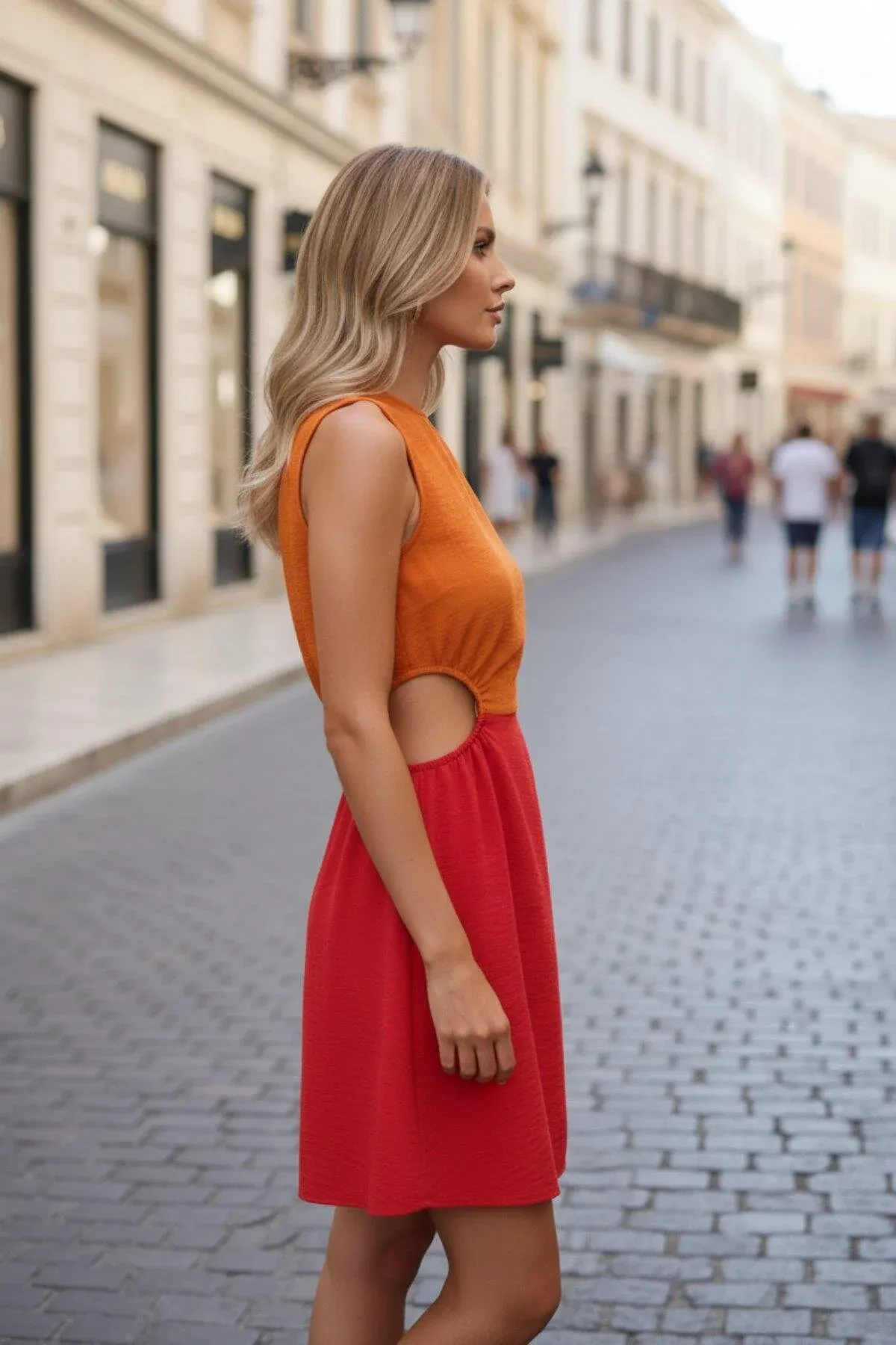 Ýeňsiz blok reňkli bili açyk aerobin köýnek - gülgüne - 33347127 — surat 4/7