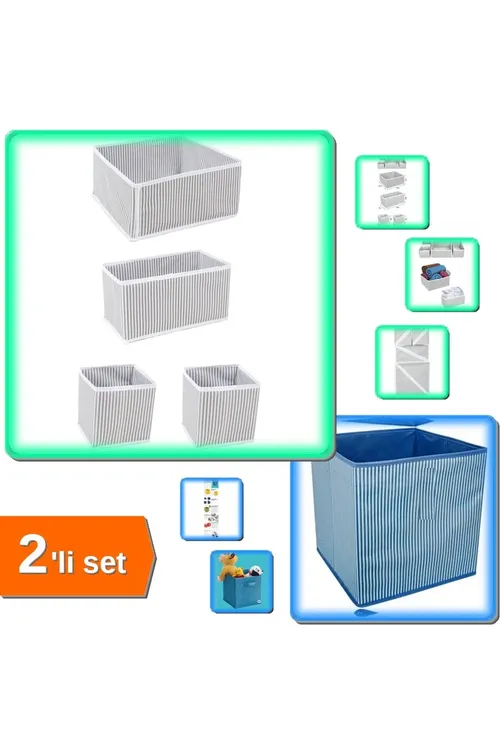 2-li toplum: 4 bölek çekmeze tertipleýji guty + gök çyzgyly şkaf içi tertipleýji guty D1A6P8 - 33334575