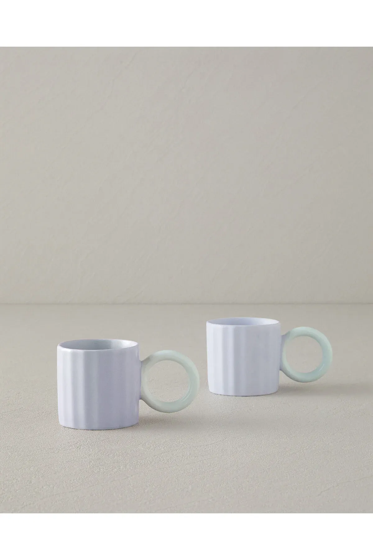 Angled New Bone China 2 bölekli 2 adamlyk kofe finjan toplumy 90 ml, lila - 33345377 — surat 1/3