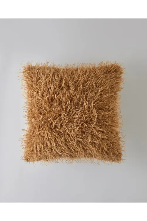 Fluffy ýassyk örtügi 45x45 sm, açyk goňur - 33340138