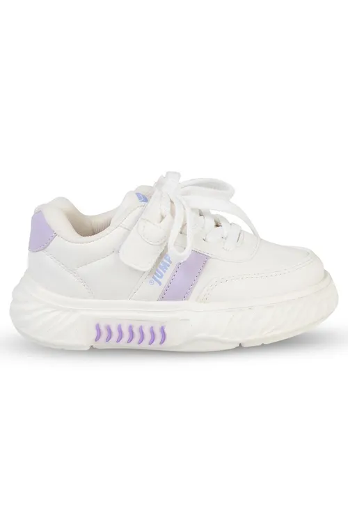 Çagalar üçin jyk-jykly unisex sniker - Ak melewşe JM35260 - 34216015
