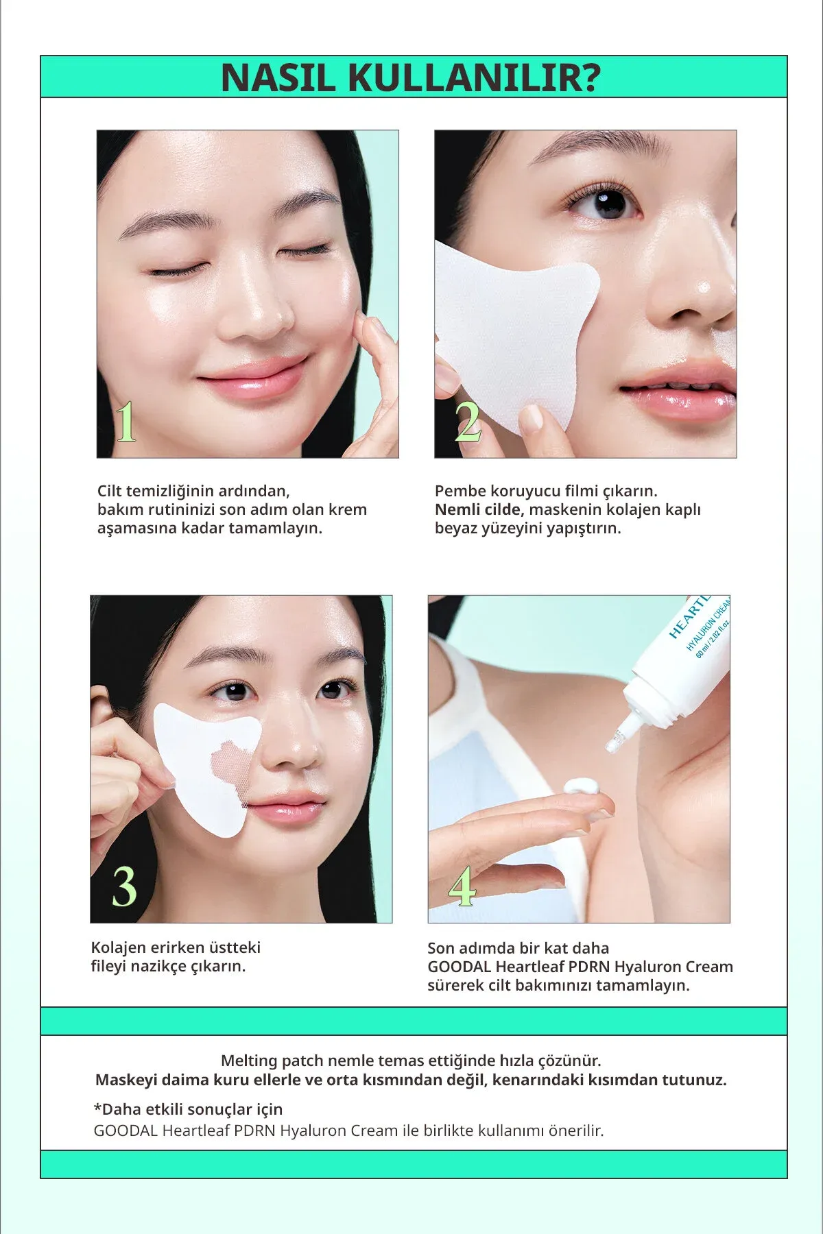 Berklik we ýalpyldy beriji ereýän kollagen maskasy Heartleaf PDRN Collagen Melting Patch - 34312525 — surat 7/8