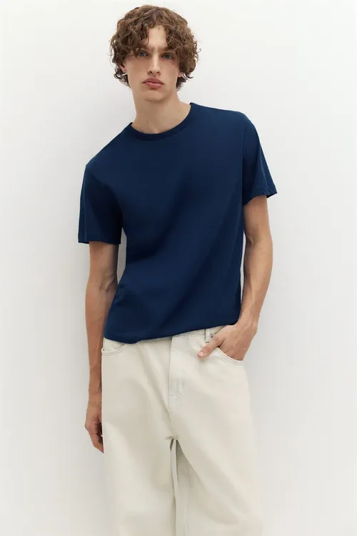 Slim fit basic dar futbolka - 35790929