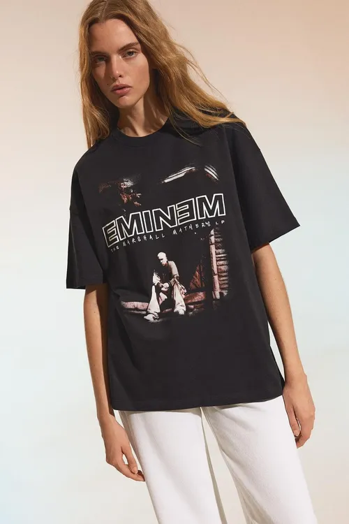 Oversize gysga ýeňli Eminem futbolka - 34242705