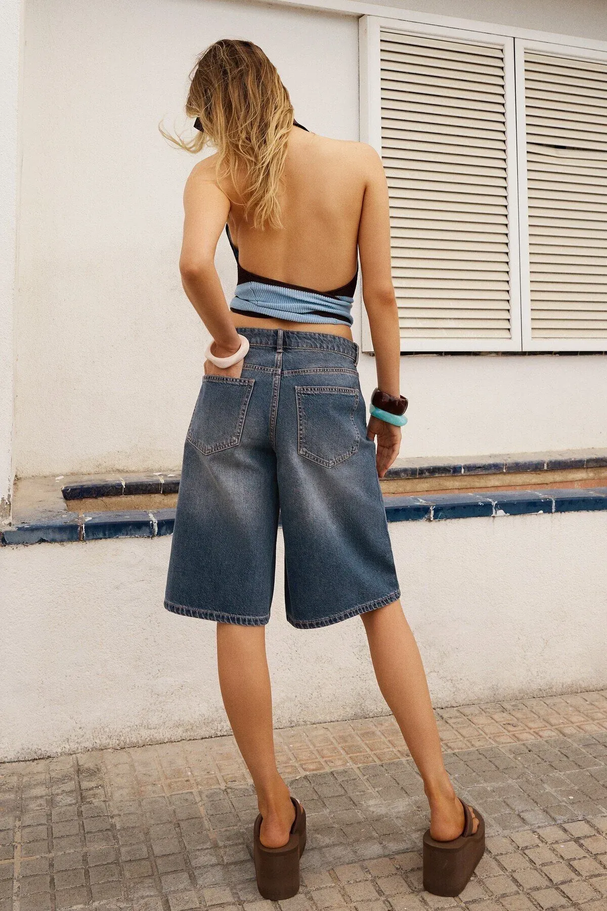 Baggy fit denim bermuda şortyk - 34088976 — surat 4/6
