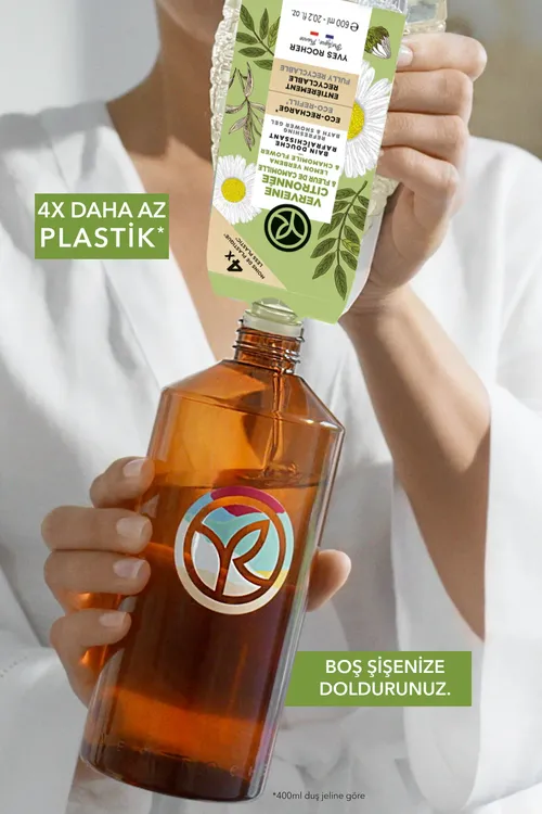 Eko Refill ätiýaçlyk duş jeli - Nemlendiriji täzeleyici Mine çiçegi we çopantelpek - SLS, SLES saklamaýan, wegan - 33562302 — surat 2/8