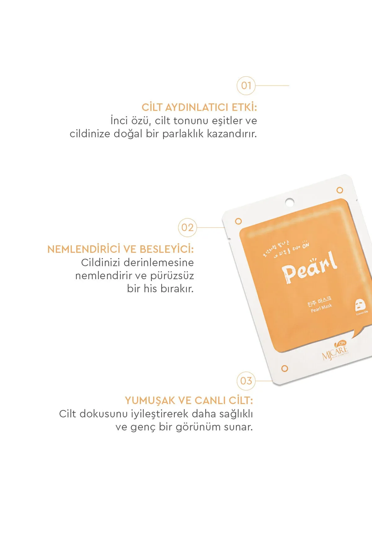 On Pearl Mask - hünji ekstraktly ýüz maskasy 20-li - 33385110 — surat 3/6